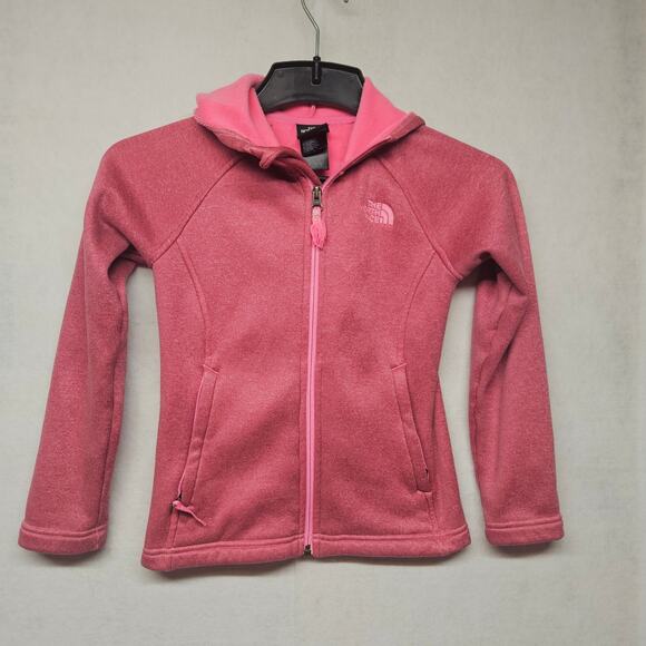 NorthFace Girls Full Zip Pink fleece-lined Hooded Jacket - Picture 1 of 6